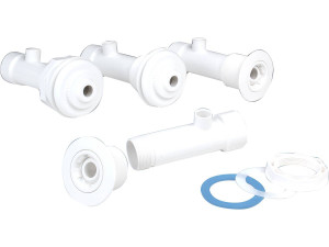 Kit de hidromassagem para piscina com revestimento - 19 cm - Branco