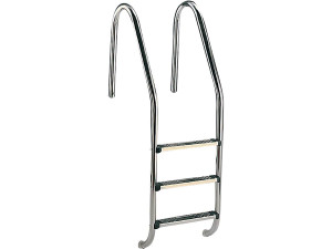 Escada de piscina standard - 3 degraus neutros - Aço inoxidável