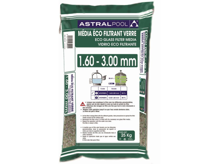 Vidro ecológico filtrante 1,6 - 3 mm - 25 kg