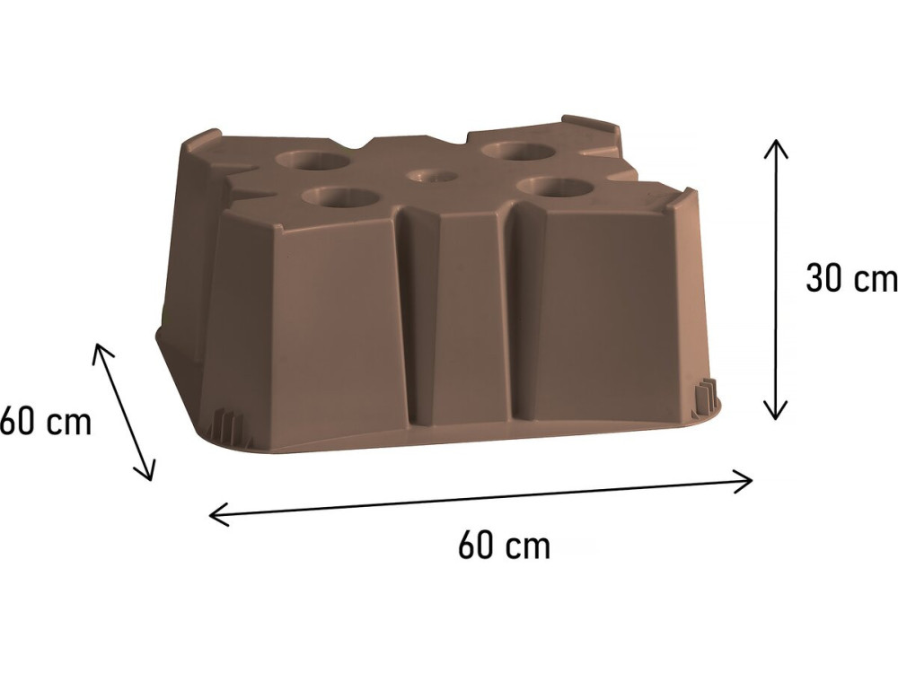 Bases para coletores de água de 200 e 350 L - 60 x 60 x 30 cm - Taupe