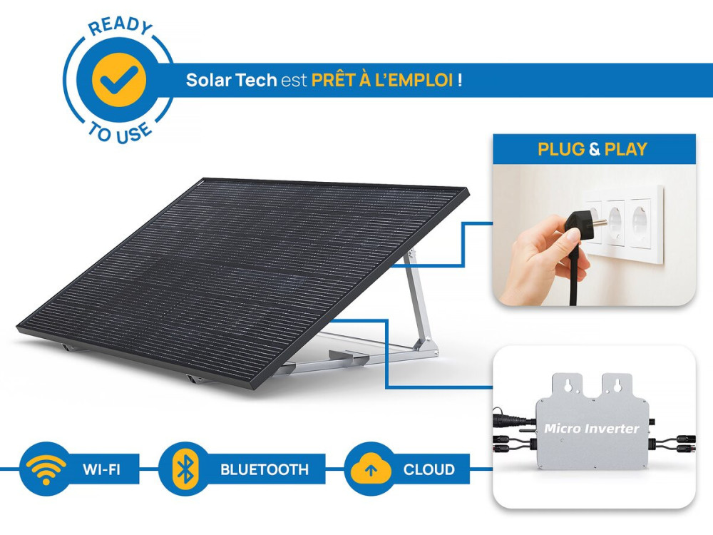 Painel solar plug and play "Solar Tech" de 400 W - Kit inicial
