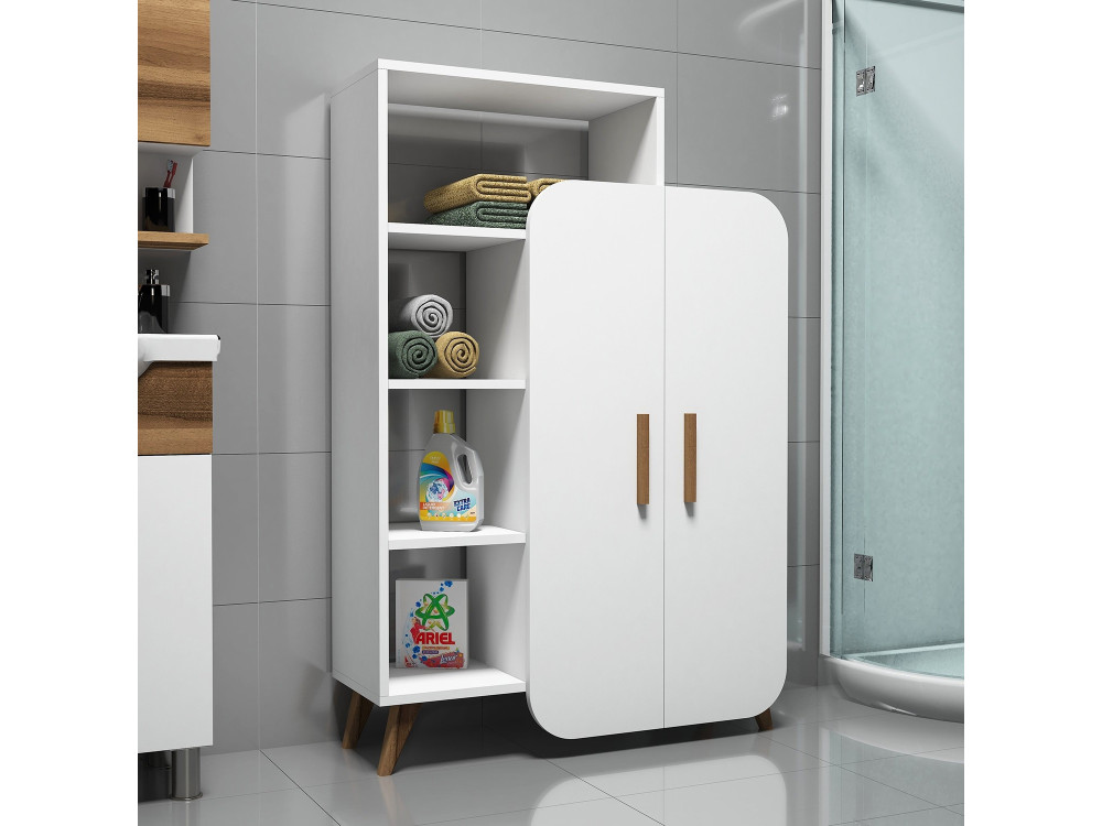 Estante de madeira "Form" - 90 x 32 x 132 cm - Branco