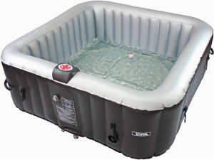 Spa insuflável "Nice" com círculo LED flutuante - 6 lugares - Cinzento/Preto