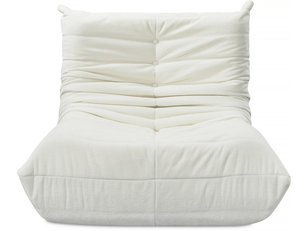 Conjunto de 3 cadeirões modulares em tecido texturado "Velasca" - Branco