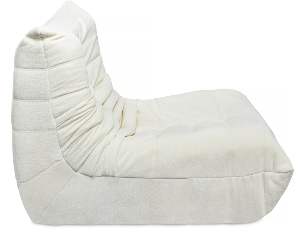 Conjunto de 3 cadeirões modulares em tecido texturado "Velasca" - Branco