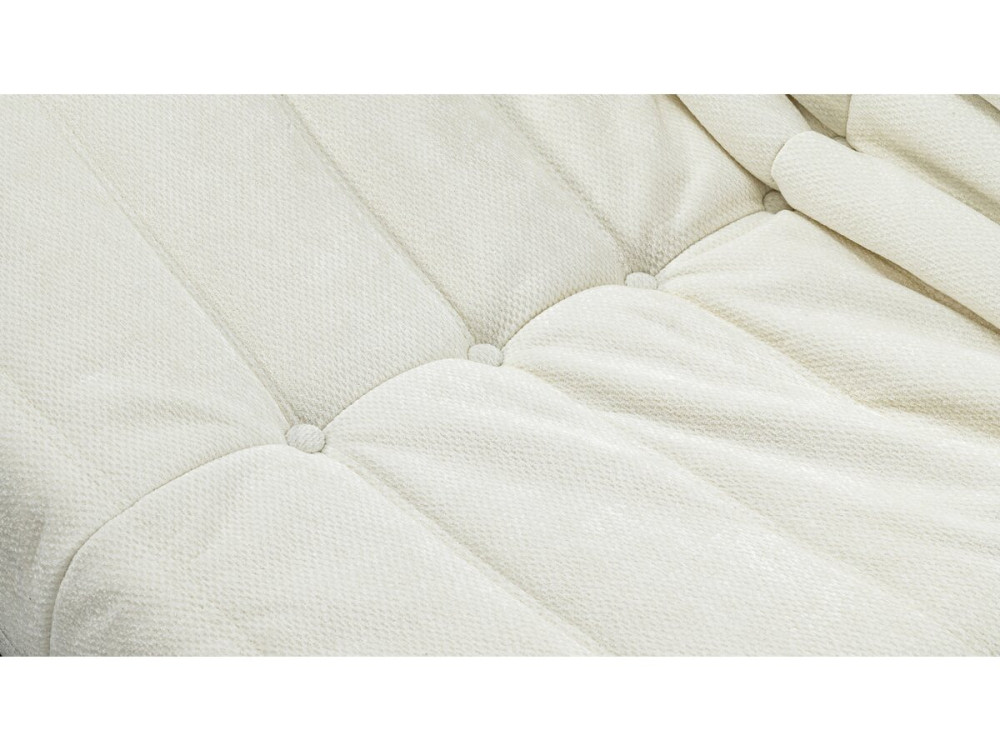 Conjunto de 3 cadeirões modulares em tecido texturado "Velasca" - Branco