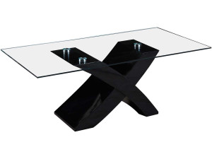 Mesa de centro retangular "Tina" - 117 x 62 x 45 cm - Preto / MDF lacado
