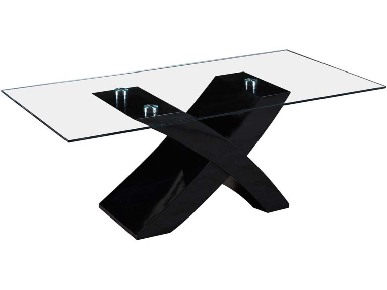 Mesa de centro retangular "Tina" - 117 x 62 x 45 cm - Preto / MDF lacado