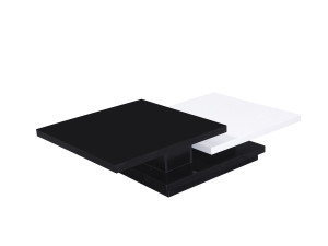 Mesa de centro "Zen" - 141,5 x 75 x 30 cm - Preto/Branco