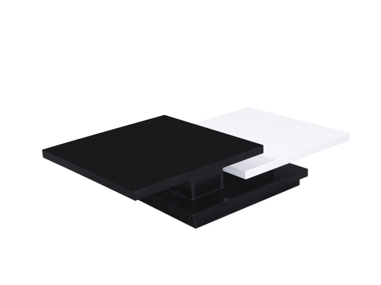 Mesa de centro "Zen" - 141,5 x 75 x 30 cm - Preto/Branco