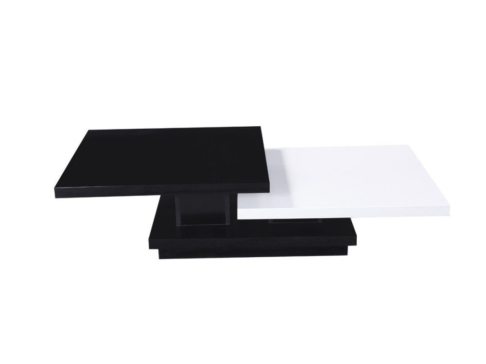 Mesa de centro "Zen" - 141,5 x 75 x 30 cm - Preto/Branco