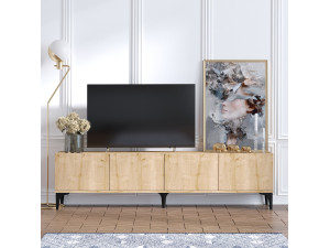 Mesa de TV em madeira "Nora" - 180 x 35 x 50 cm - Carvalho safira 2