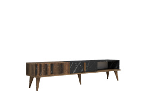 Suporte para televisor em madeira "Milan" - 180 x 35 x 40 cm - Preto nogueira