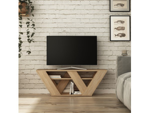 Suporte para televisor em madeira "Pipralla" - 110 x 30 x 40 cm - Carvalho 2