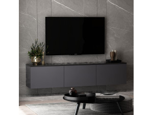 Suporte de TV em madeira "Neon" 160 x 32 x 35 cm - Antracite 2