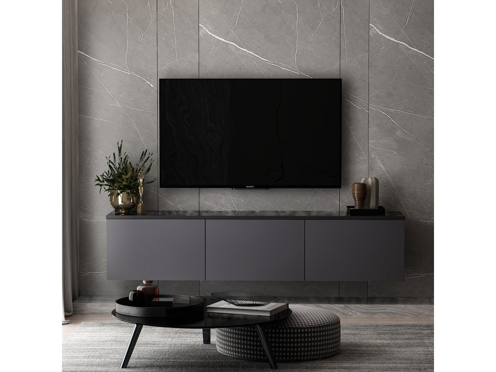 Suporte de TV em madeira "Neon" 160 x 32 x 35 cm - Antracite