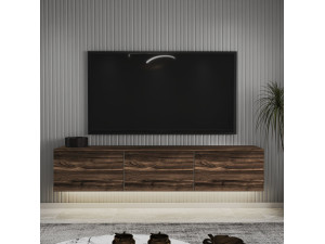 Suporte de TV em madeira "Neon" 160 x 32 x 35 cm - Castanho 2