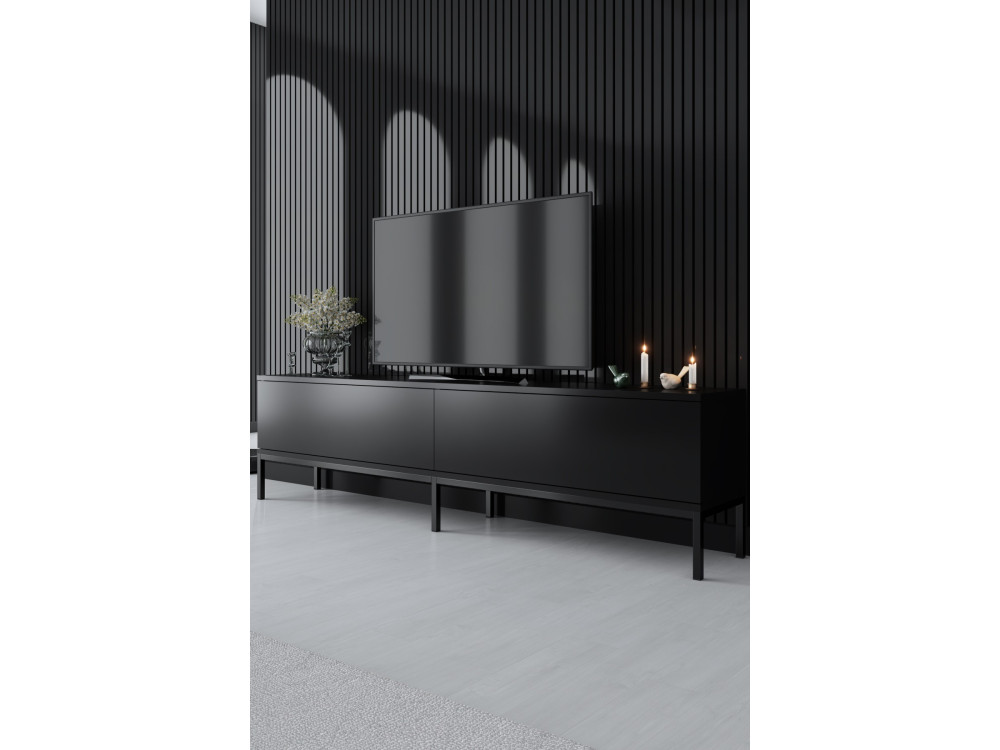 Móvel TV de madeira "Lord" - 180 x 30 x 47 cm - Preto