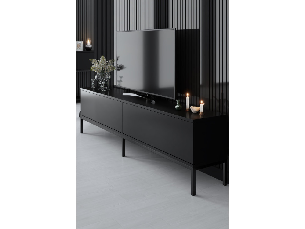 Móvel TV de madeira "Lord" - 180 x 30 x 47 cm - Preto