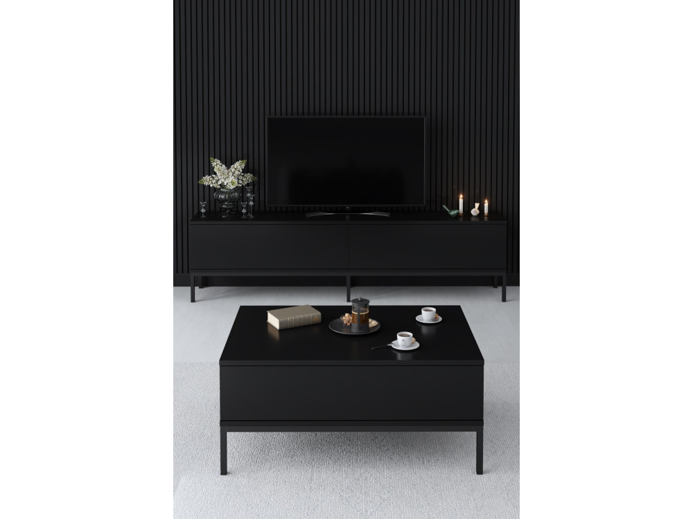 Móvel TV de madeira "Lord" - 180 x 30 x 47 cm - Preto