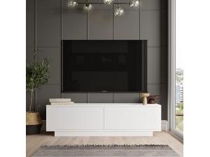 Suporte de TV em madeira "FN1" - 140 x 35 x 38 cm - Branco 2