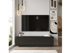 Suporte de TV em madeira "FN1" - 140 x 35 x 38 cm - Preto 2