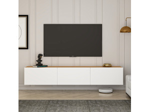 Suporte de TV em madeira "West" - 150 x 32 x 30 cm - pinho branco do Atlântico 2