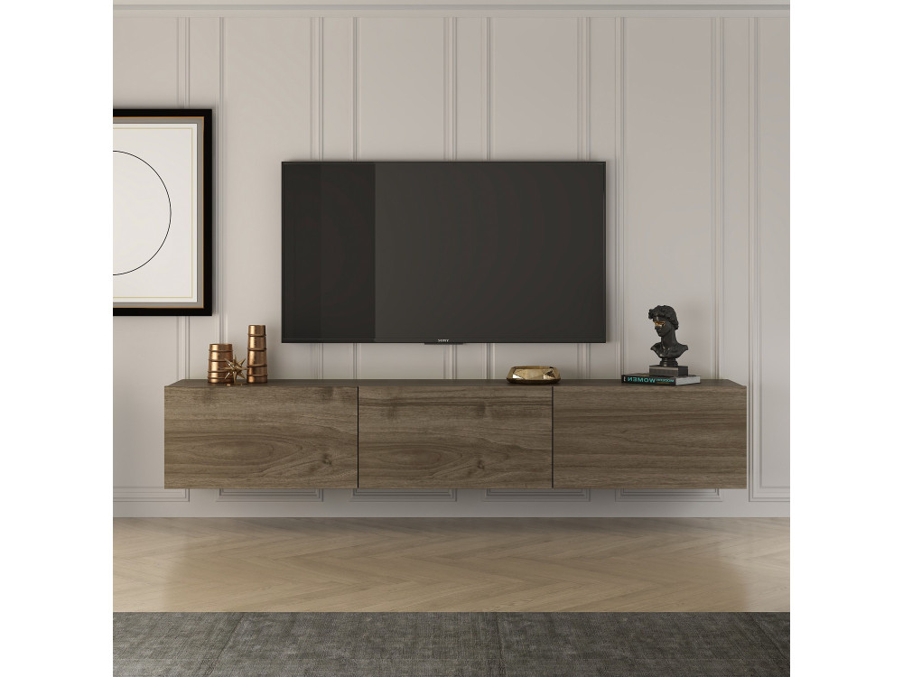 Suporte de TV em madeira "West" - 150 x 32 x 30 cm - Nogueira