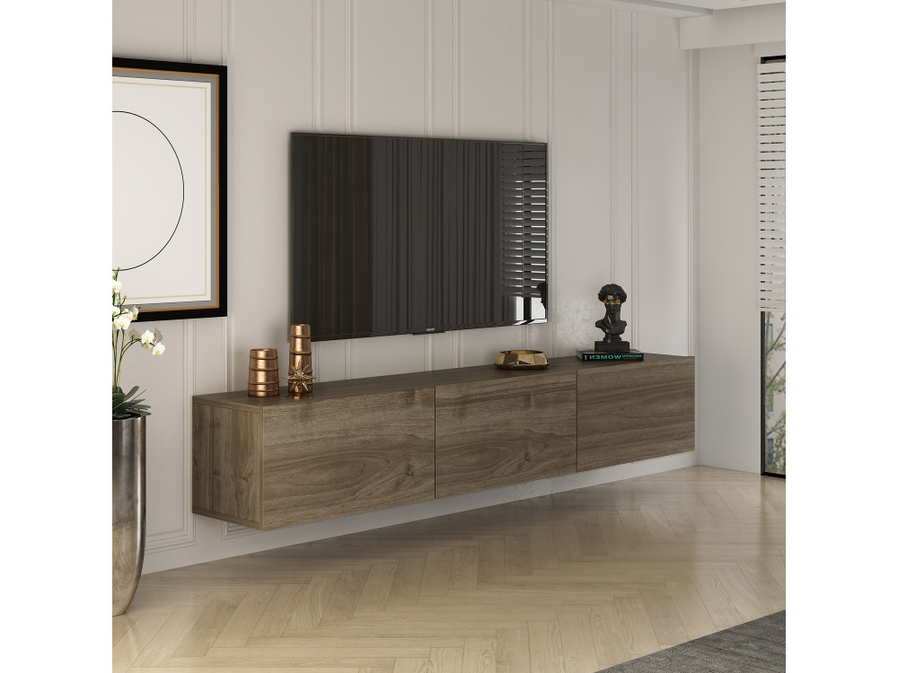 Suporte de TV em madeira "West" - 150 x 32 x 30 cm - Nogueira
