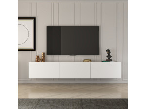 Móvel TV "West" em madeira 150 x 32 x 30 cm - Branco 2
