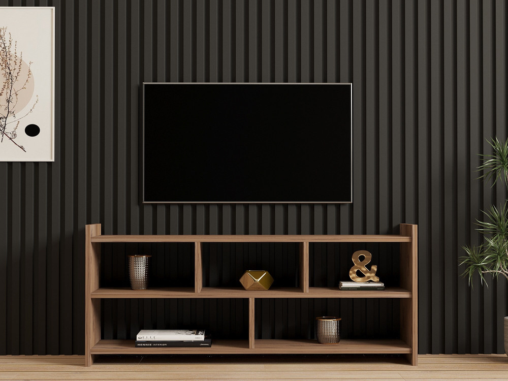 Suporte de TV em madeira "Pera" - 117 x 28 x 55 cm - pinho Atlântico