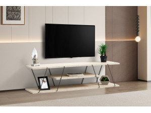 Mesa de TV em madeira "Canaz" - 120 x 30 x 33 cm - Bege 2