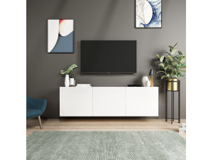 Suporte de TV em madeira "White" - 150 x 31 x 44 cm - Branco 2