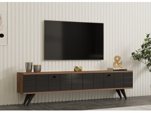 Móvel TV "Alberi" em madeira - 160 x 25 x 35 cm - Cinzento antracite 2