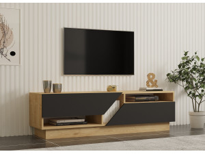 Suporte de TV em madeira "Yaprak" - 160 x 40 x 45 cm - Saphir, Antracite 2