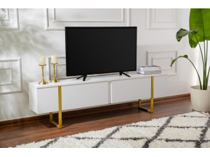 Suporte para televisor em madeira "Serenity" - 180 x 29 x 50 cm - Branco 2