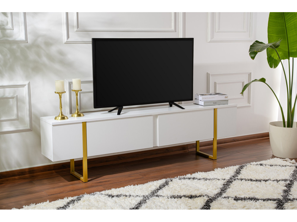 Suporte para televisor em madeira "Serenity" - 180 x 29 x 50 cm - Branco