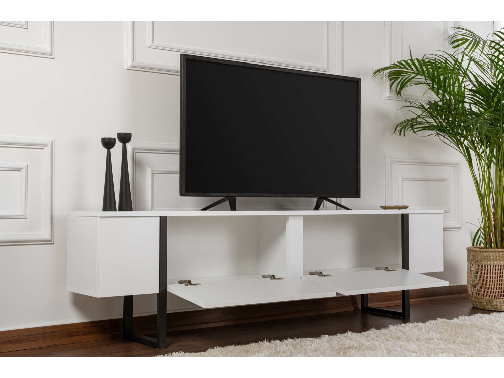 Móvel TV de madeira "Serenity" 180 x 30 x 45 cm - Branco