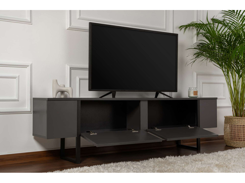 Móvel TV de madeira "Serenity" 180 x 30 x 50 cm - Antracite