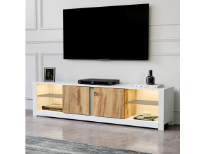 Suporte de TV em madeira "Aydos" 180 x 35 x 45 cm - Branco 2