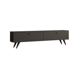 Móvel TV "Parlak" em madeira - 160 x 25 x 40 cm - Cinzento antracite
