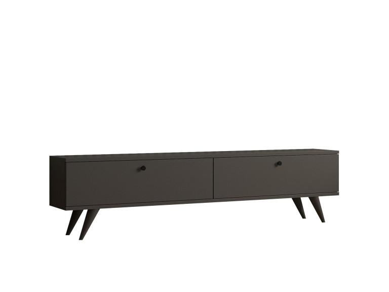 Móvel TV "Parlak" em madeira - 160 x 25 x 40 cm - Cinzento antracite