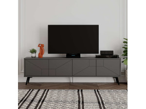 Suporte para televisor em madeira "Dune" - 180 x 29 x 50 cm - Cinzento antracite 2