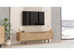 Suporte de TV em madeira "Calvin" - 160 x 35 x 45 cm - Castanho 2