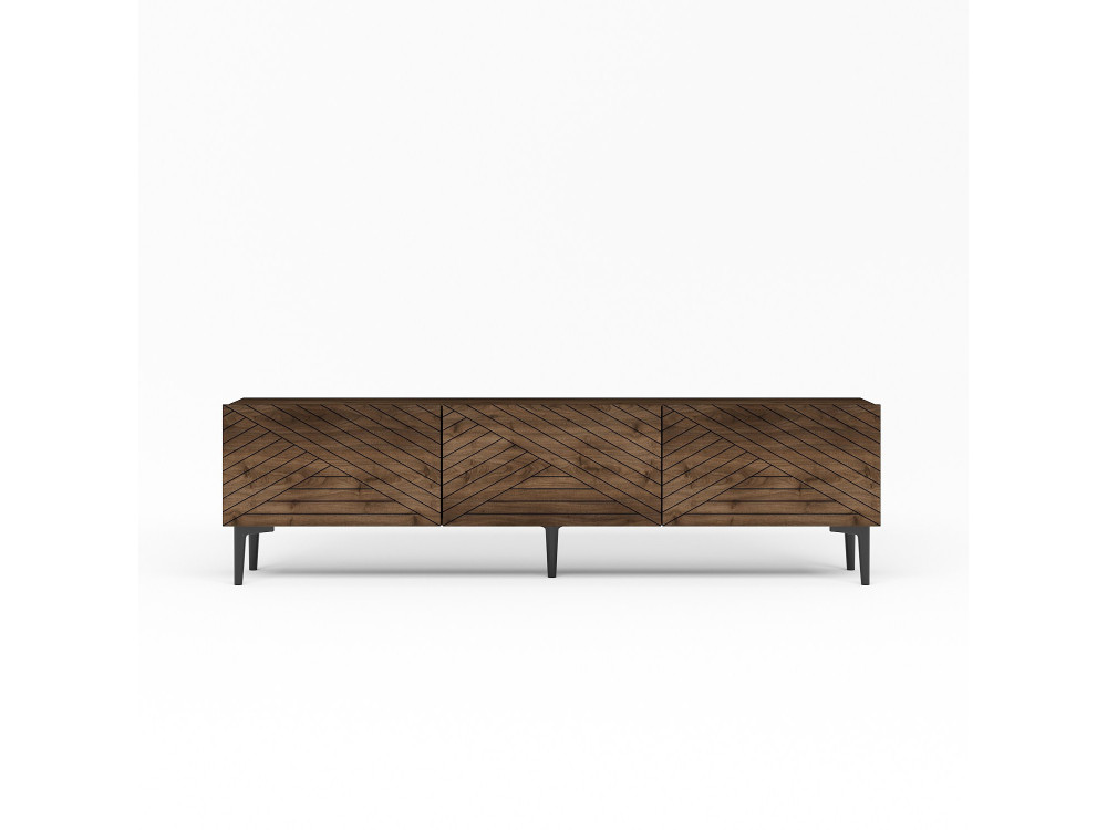 Mesa de TV de madeira "Felix" - 160 x 31 x 44 cm - Castanho