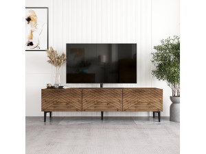 Mesa de TV de madeira "Felix" - 160 x 31 x 44 cm - Castanho 2