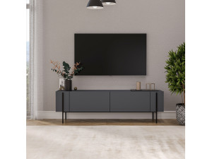 Mesa de TV "Herman" em madeira - 160 x 31 x 45 cm - Cinzento antracite 2