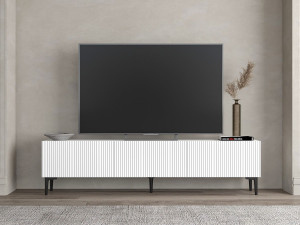 Suporte de TV em madeira "Oscar" - 180 x 31 x 45 cm - Branco 2