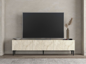 Suporte de TV em madeira "Oscar" - 180 x 31 x 45 cm - Bege 2