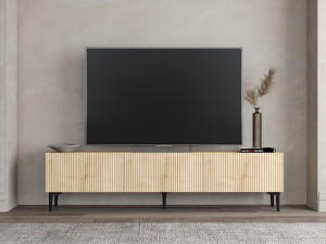 Suporte de TV em madeira "Oscar" - 180 x 31 x 45 cm - Castanho claro 2